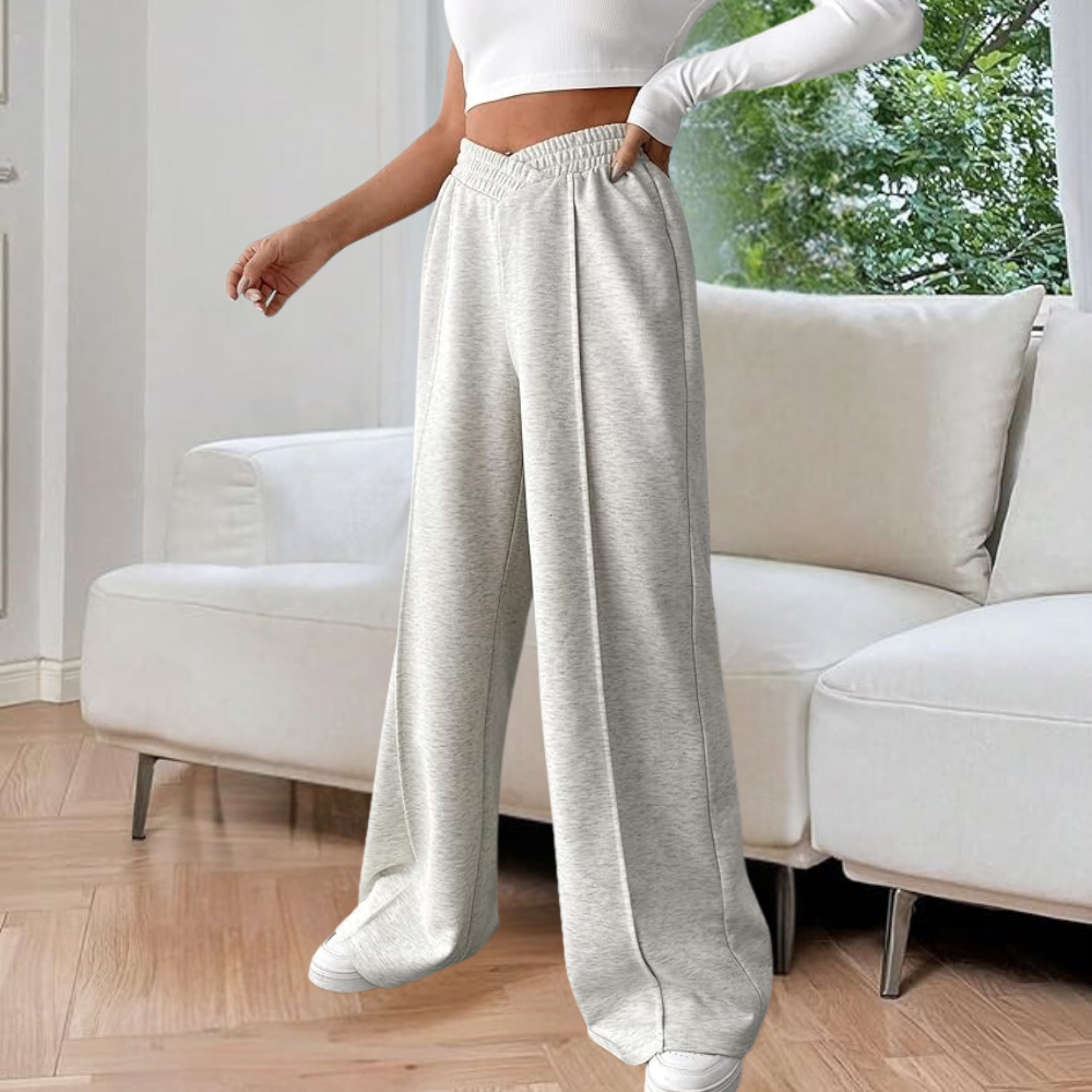 Cyrielle | Pantalon Jogger Femme Taille Haute, Large et Confortable