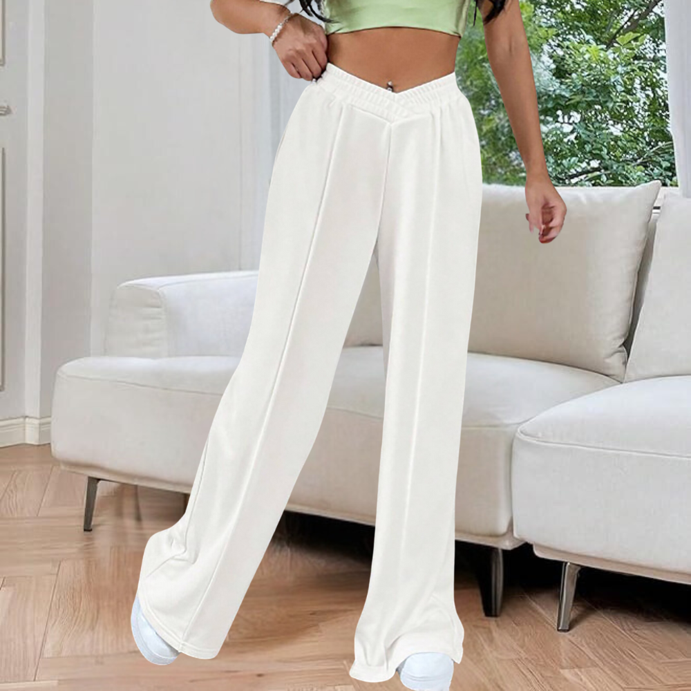Cyrielle | Pantalon Jogger Femme Taille Haute, Large et Confortable