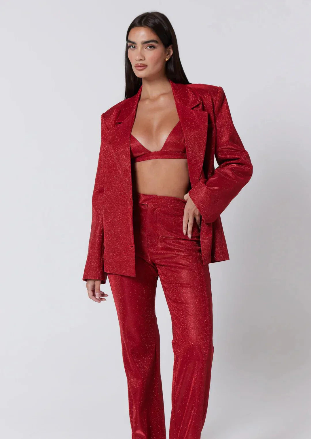 Ensemble Femme Glitter 3 Pièces | Blazer, Pantalon et Top Chic pour Gala et Fêtes