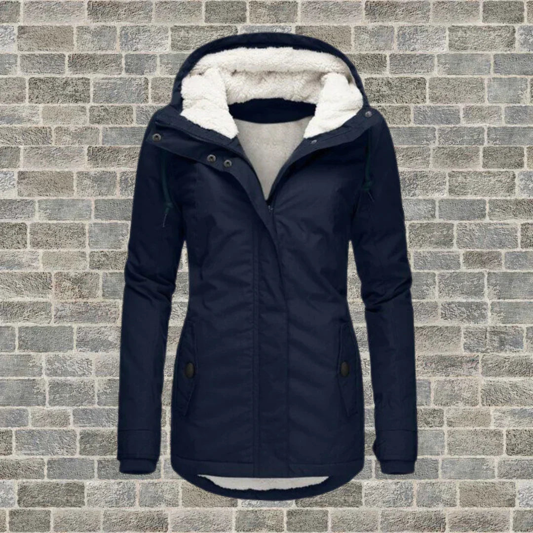 Sylviane | Veste Femme à Capuche Doublée Polaire avec Cordons