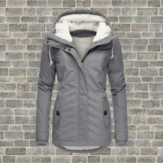 Sylviane | Veste Femme à Capuche Doublée Polaire avec Cordons