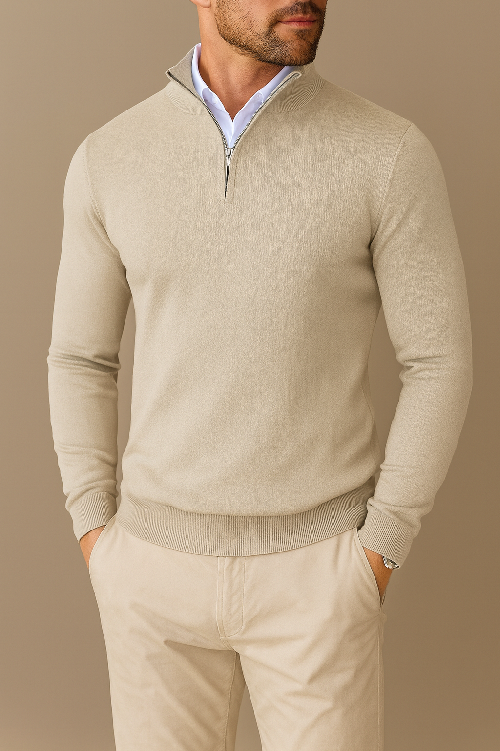 Pull pour homme avec demi-fermeture éclair – Confortable, Moderne & Polyvalent