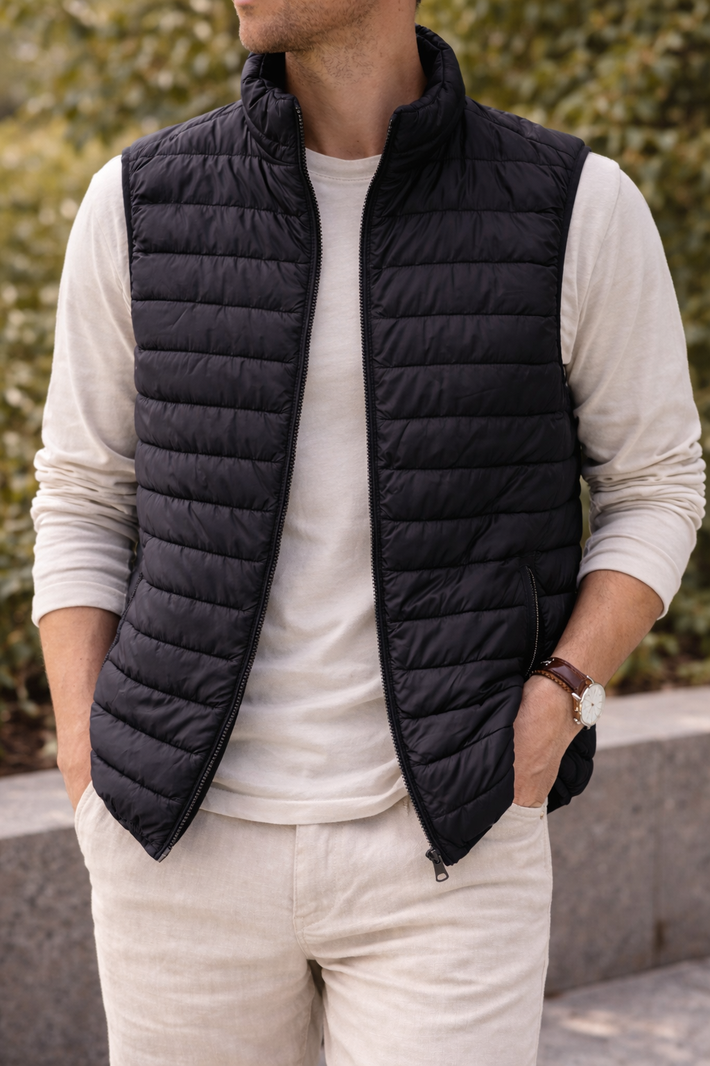 Bodywarmer Matelassé Homme Sans Manches – Couche Légère pour un Style Quotidien