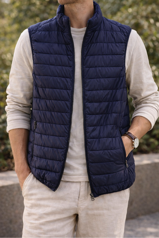 Bodywarmer Matelassé Homme Sans Manches – Couche Légère pour un Style Quotidien