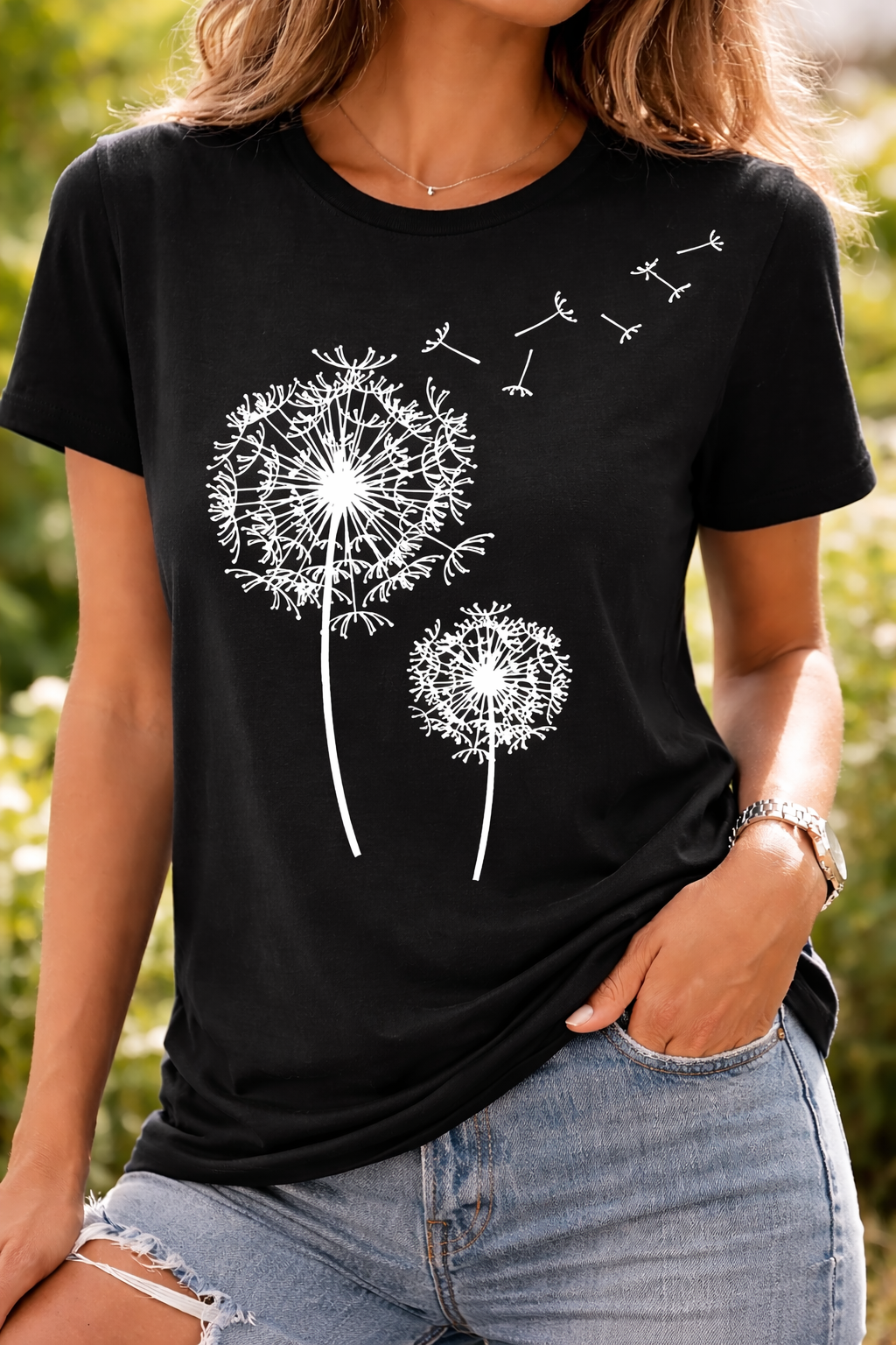 T-Shirt Femme à Manches Courtes – Imprimé Minimaliste pour le Quotidien