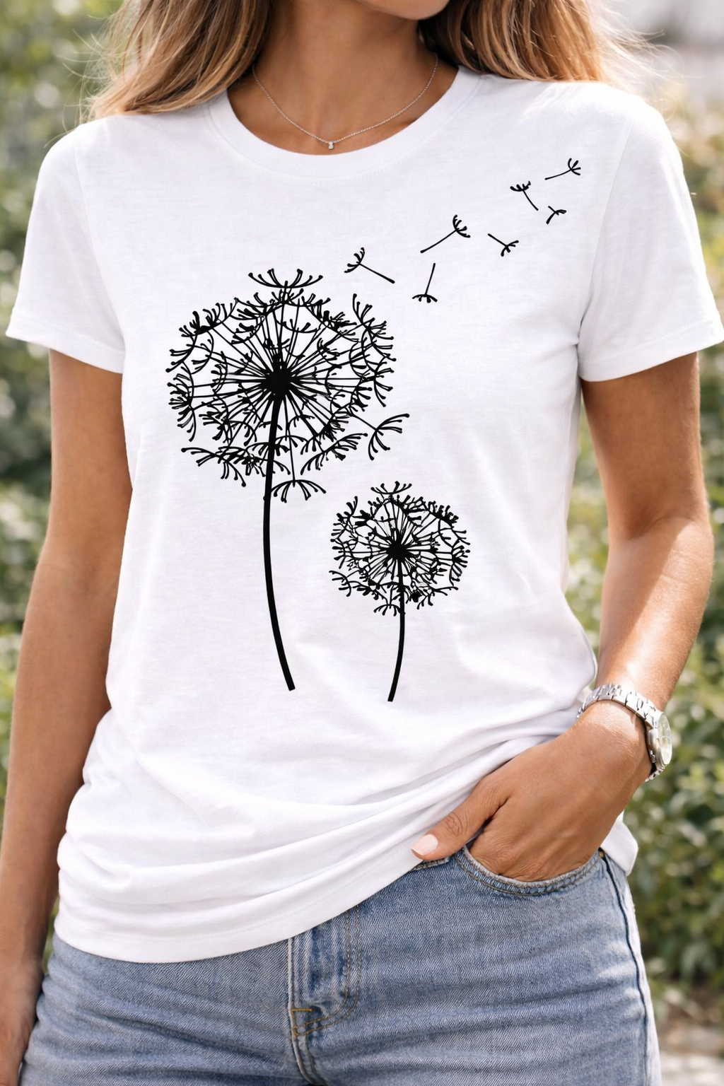 T-Shirt Femme à Manches Courtes – Imprimé Minimaliste pour le Quotidien