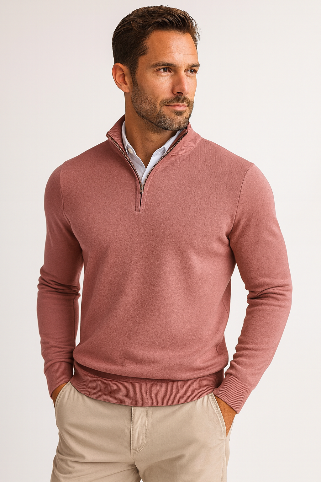 Pull Homme en Maille avec Col Zippé | Style Casual & Business
