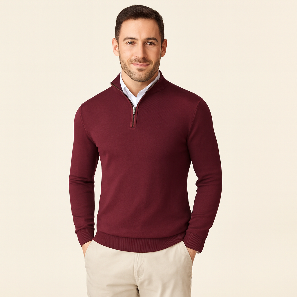 Pull Homme en Maille avec Col Zippé | Style Casual & Business