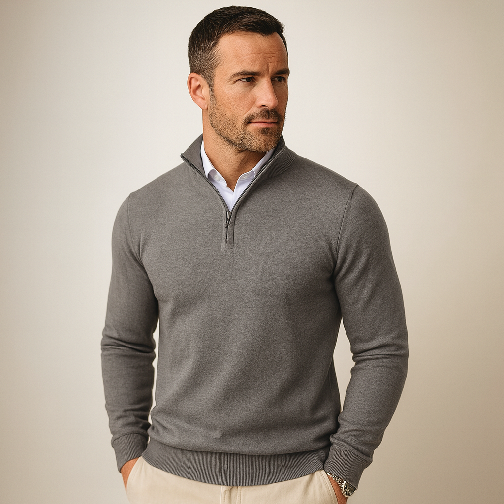 Pull Homme en Maille avec Col Zippé | Style Casual & Business