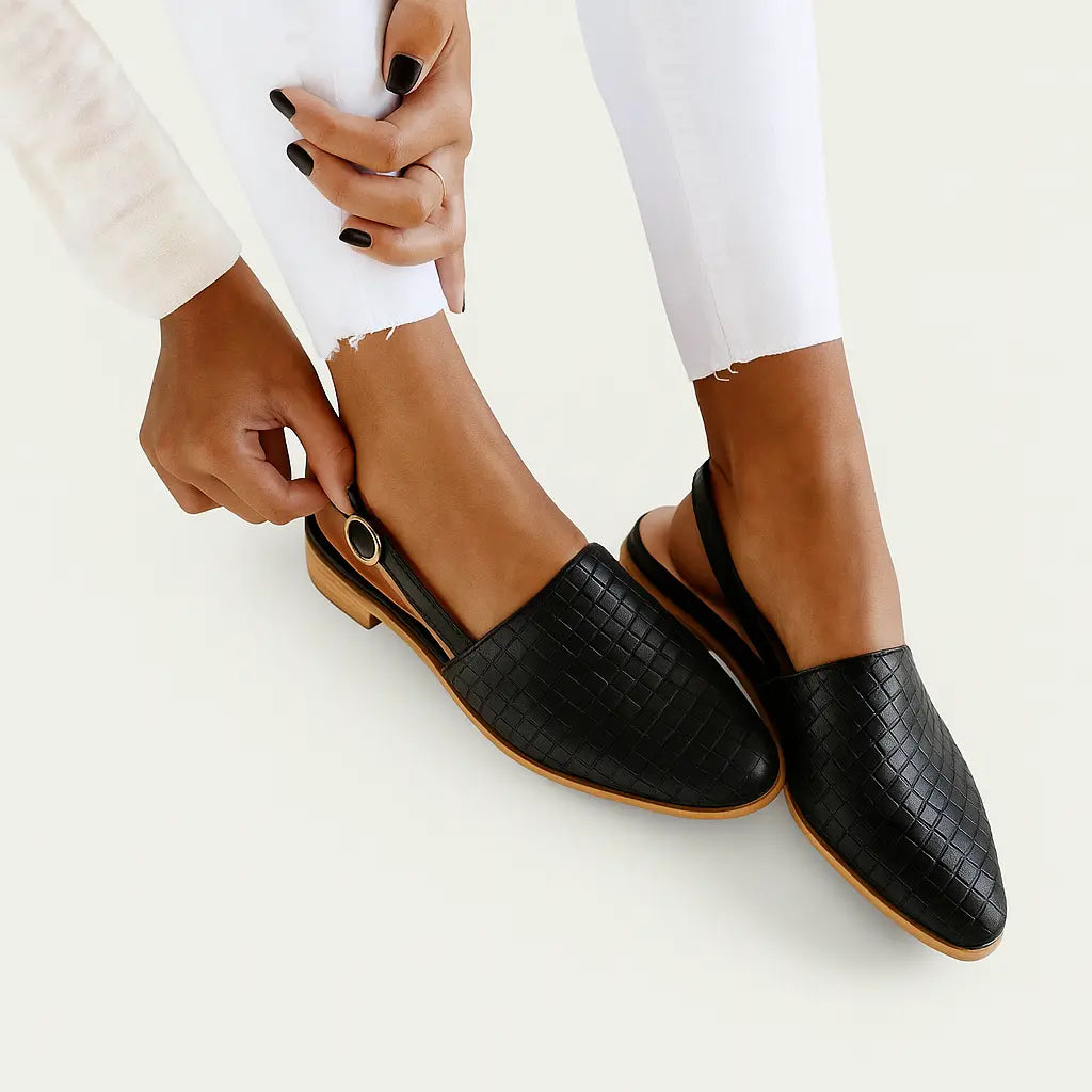 Chaussures slingback tressées – Élégantes, confortables & polyvalentes