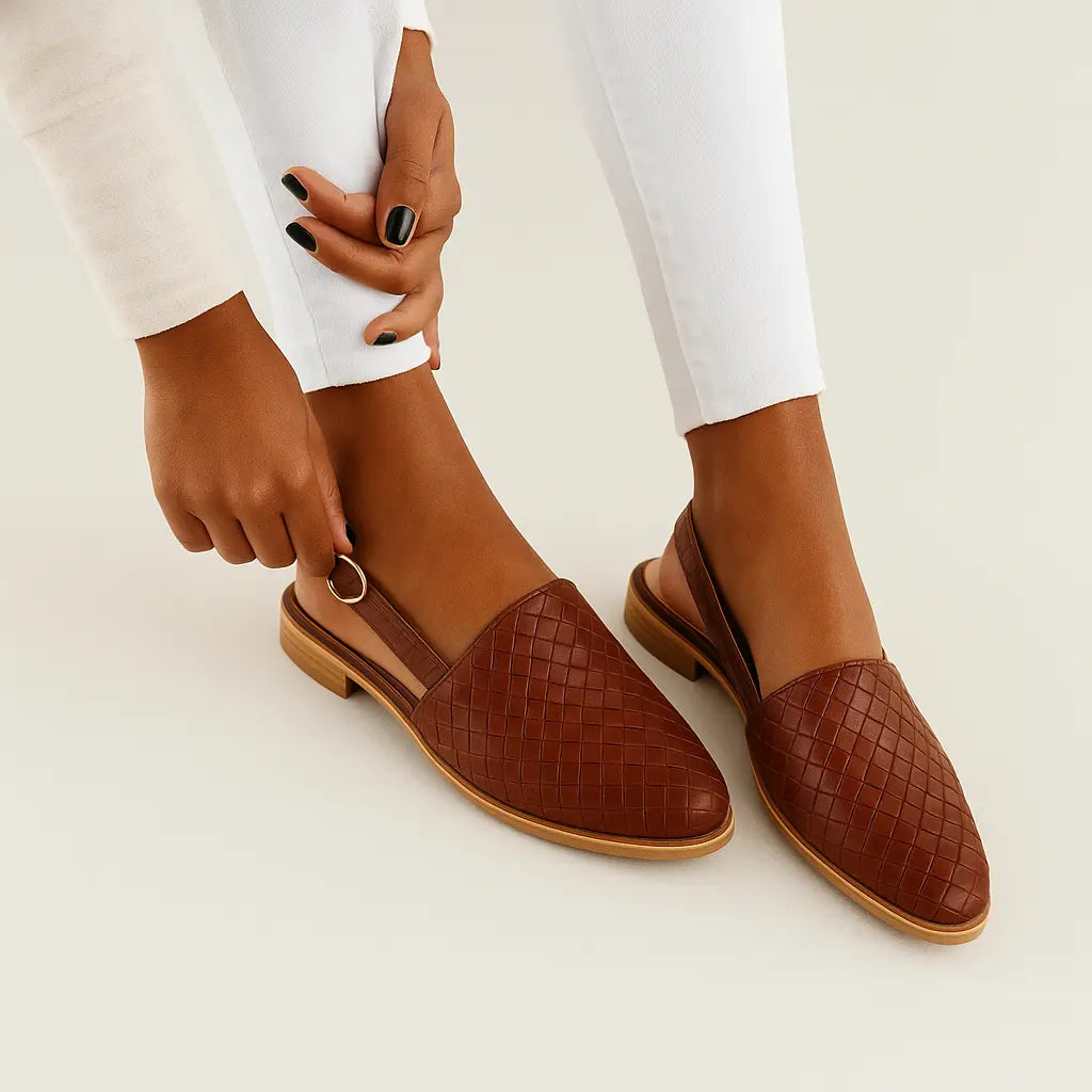 Chaussures slingback tressées – Élégantes, confortables & polyvalentes