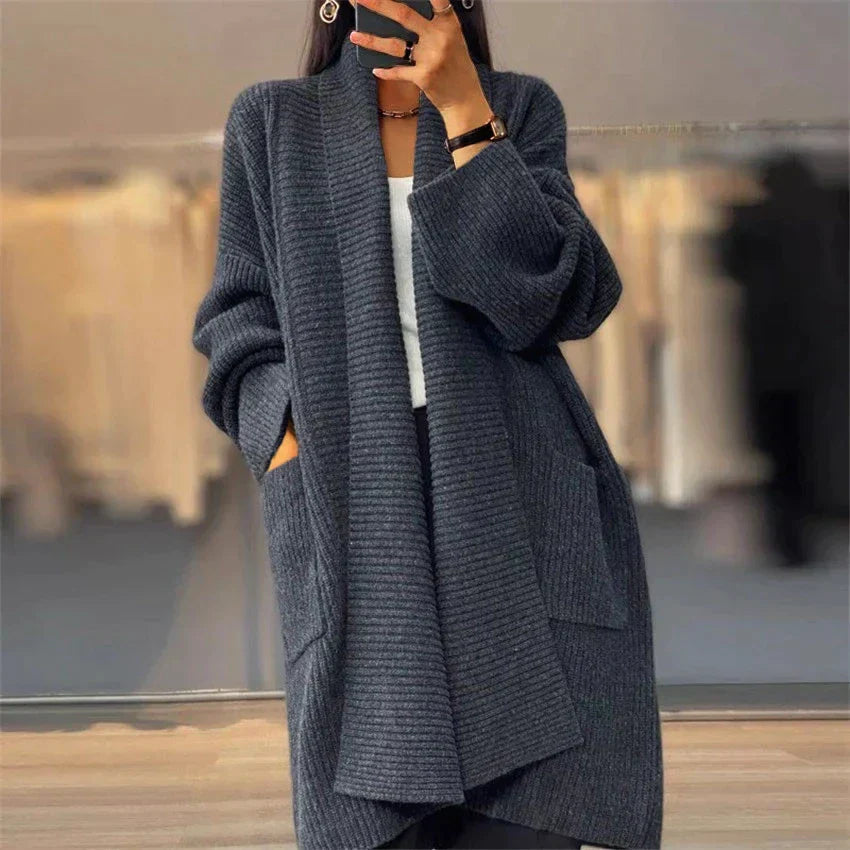 Divine | Cardigan Femme Long Ouvert Ample et Élégant