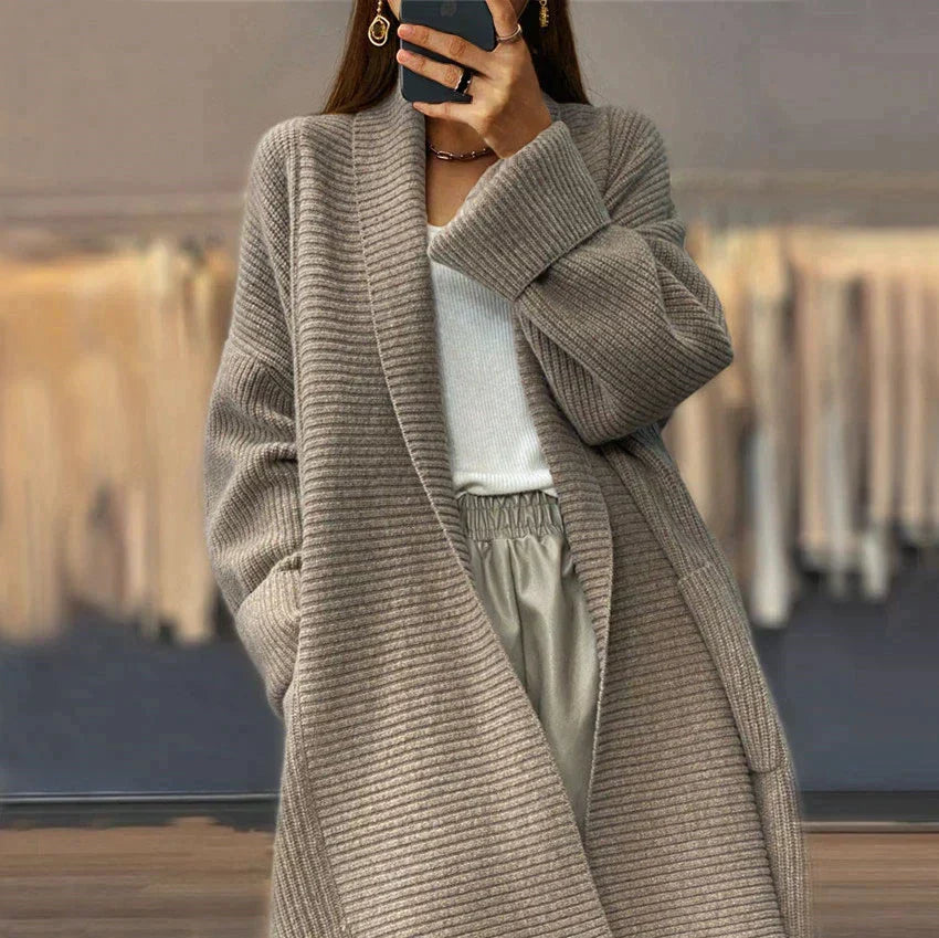 Divine | Cardigan Femme Long Ouvert Ample et Élégant