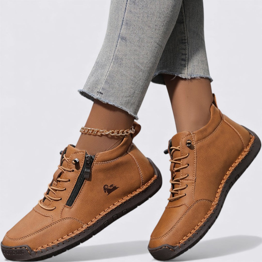 Bottines montantes pour femme avec fermeture à glissière – Confortables, Stylées & Polyvalentes