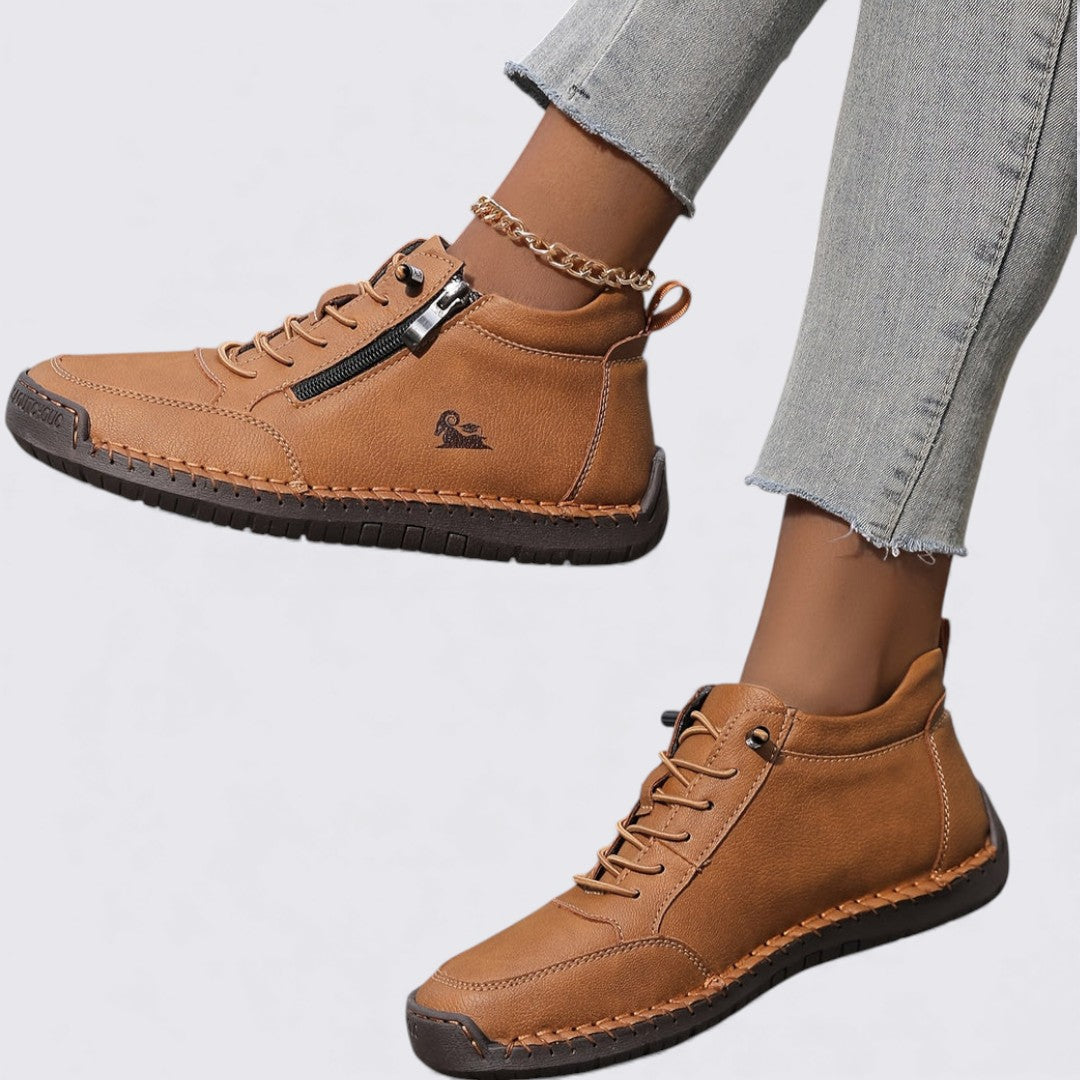 Bottines montantes pour femme avec fermeture à glissière – Confortables, Stylées & Polyvalentes