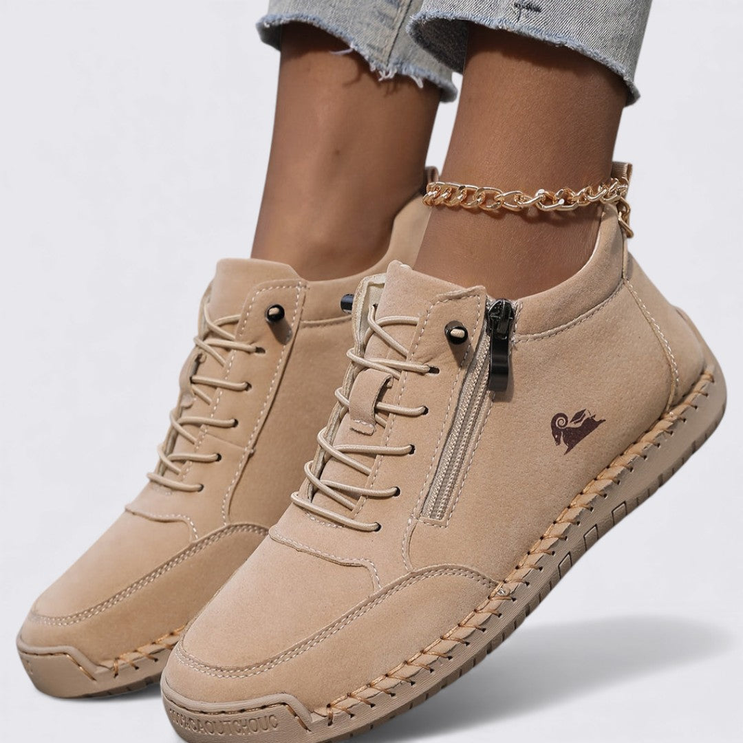 Bottines montantes pour femme avec fermeture à glissière – Confortables, Stylées & Polyvalentes