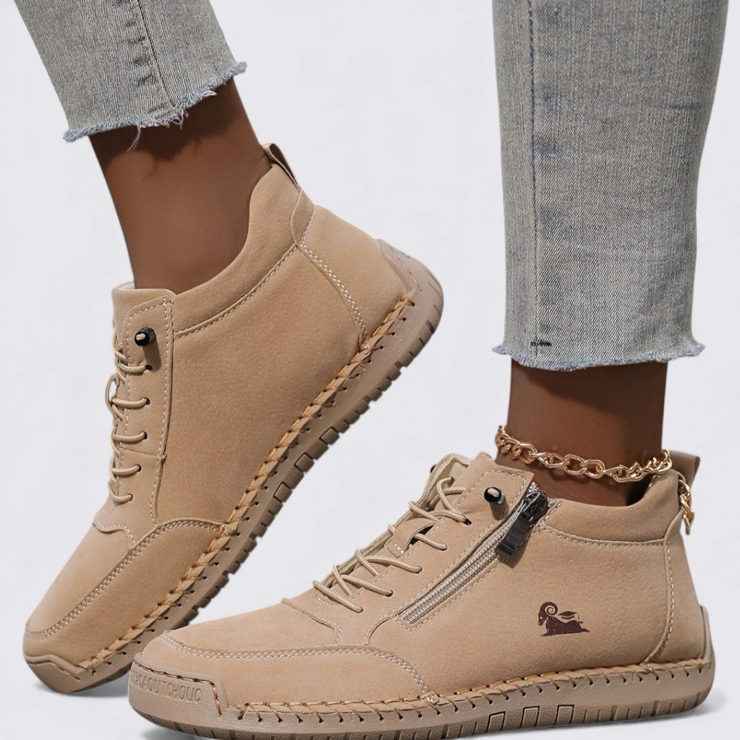 Bottines montantes pour femme avec fermeture à glissière – Confortables, Stylées & Polyvalentes