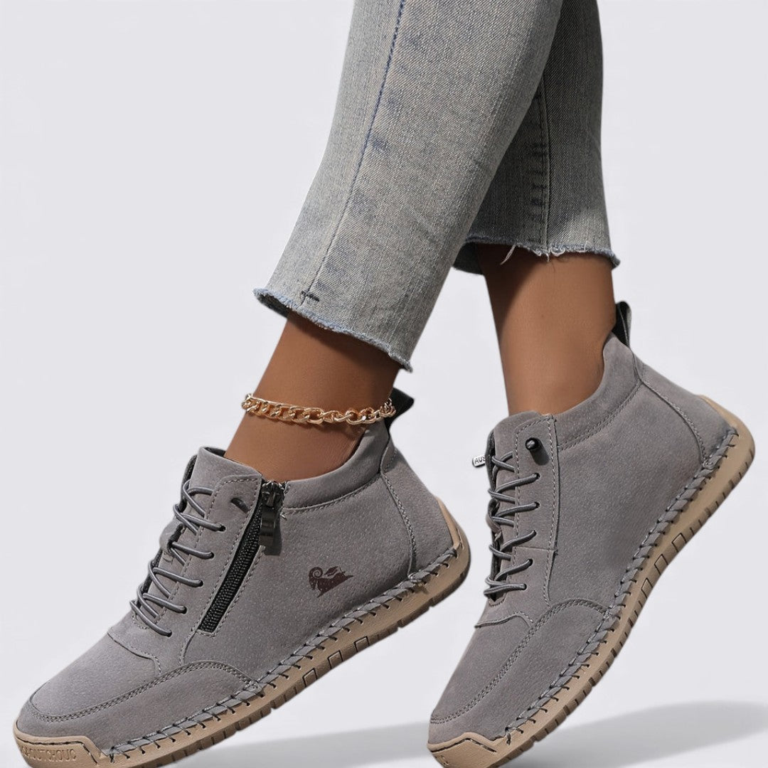 Bottines montantes pour femme avec fermeture à glissière – Confortables, Stylées & Polyvalentes
