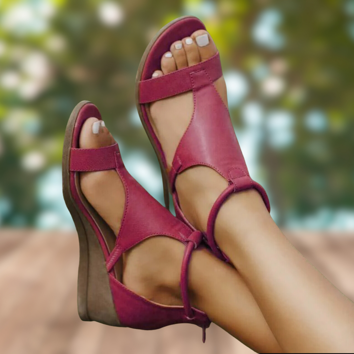 Sandales compensées à design à brides – Élégantes, confortables & polyvalentes