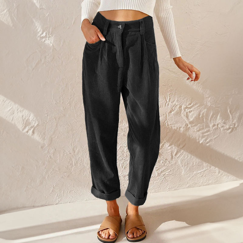 Pantalon taille haute coupe fluide – Confort, style & élégance décontractée