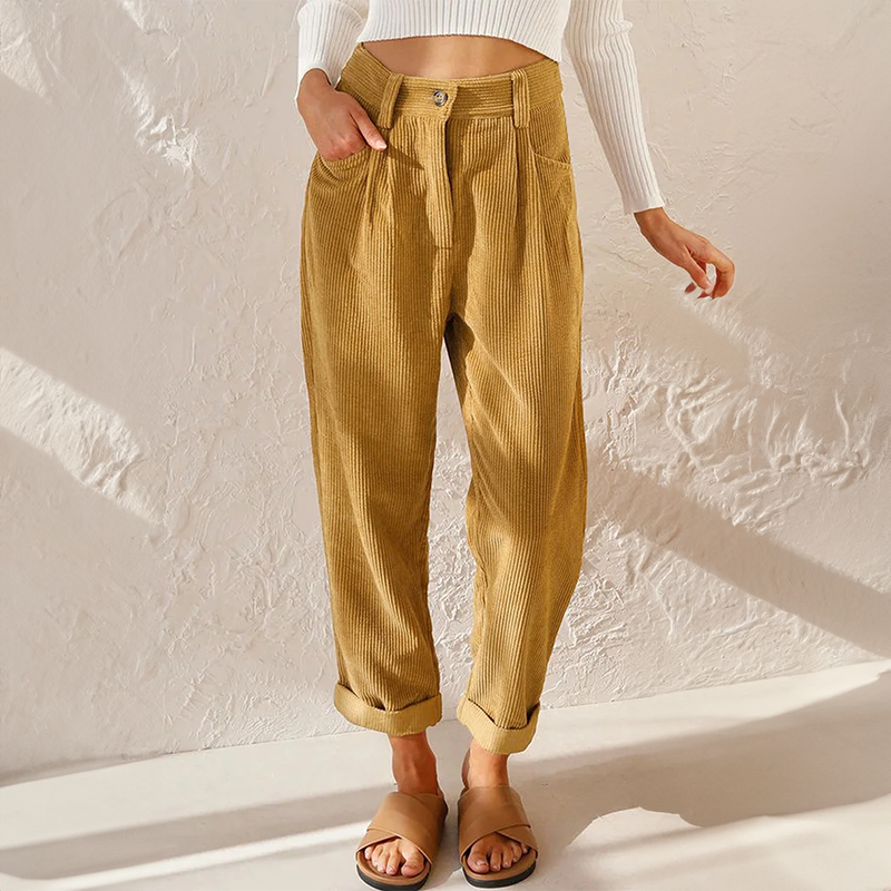 Pantalon taille haute coupe fluide – Confort, style & élégance décontractée