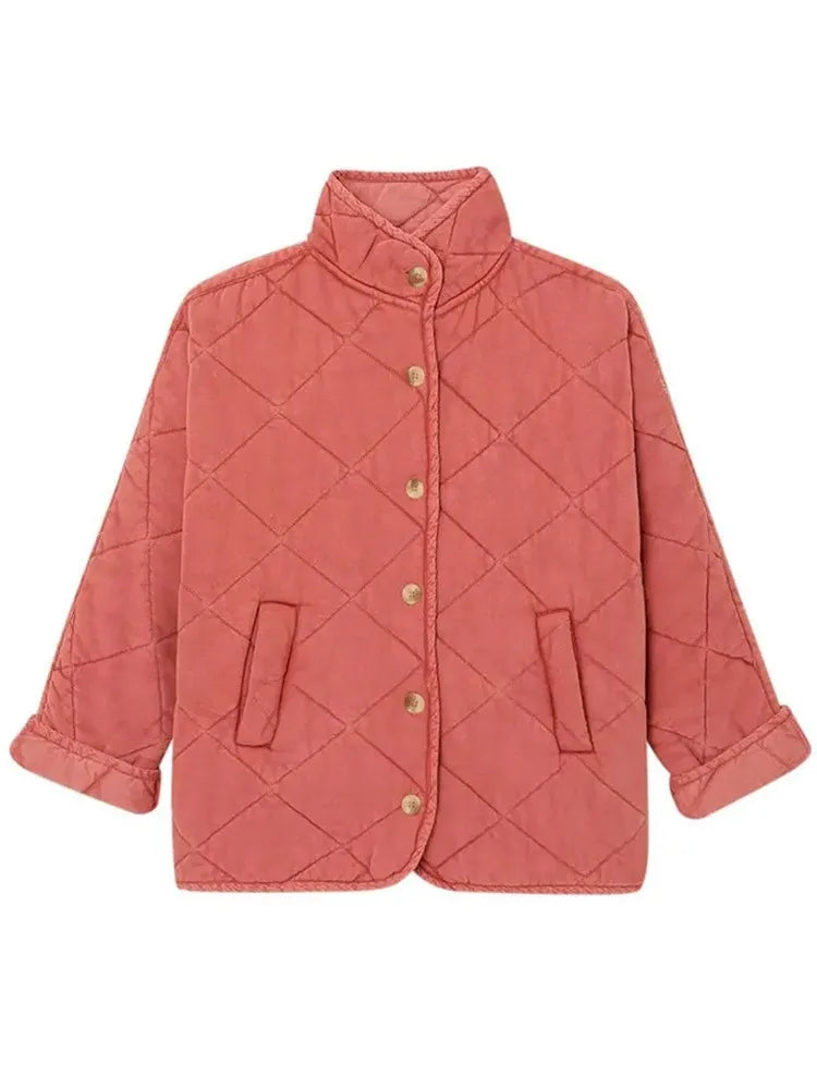 Ivette | Veste Femme Matelassée Légère Boutonnée Couleur Unie Style Casual