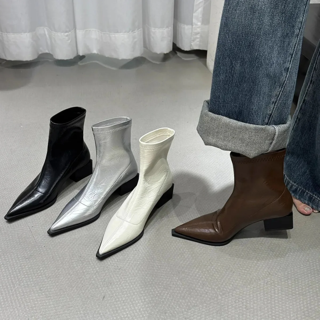 Bottines Élégantes à Bout Pointu Femme | Chaussures Chic et Confortables