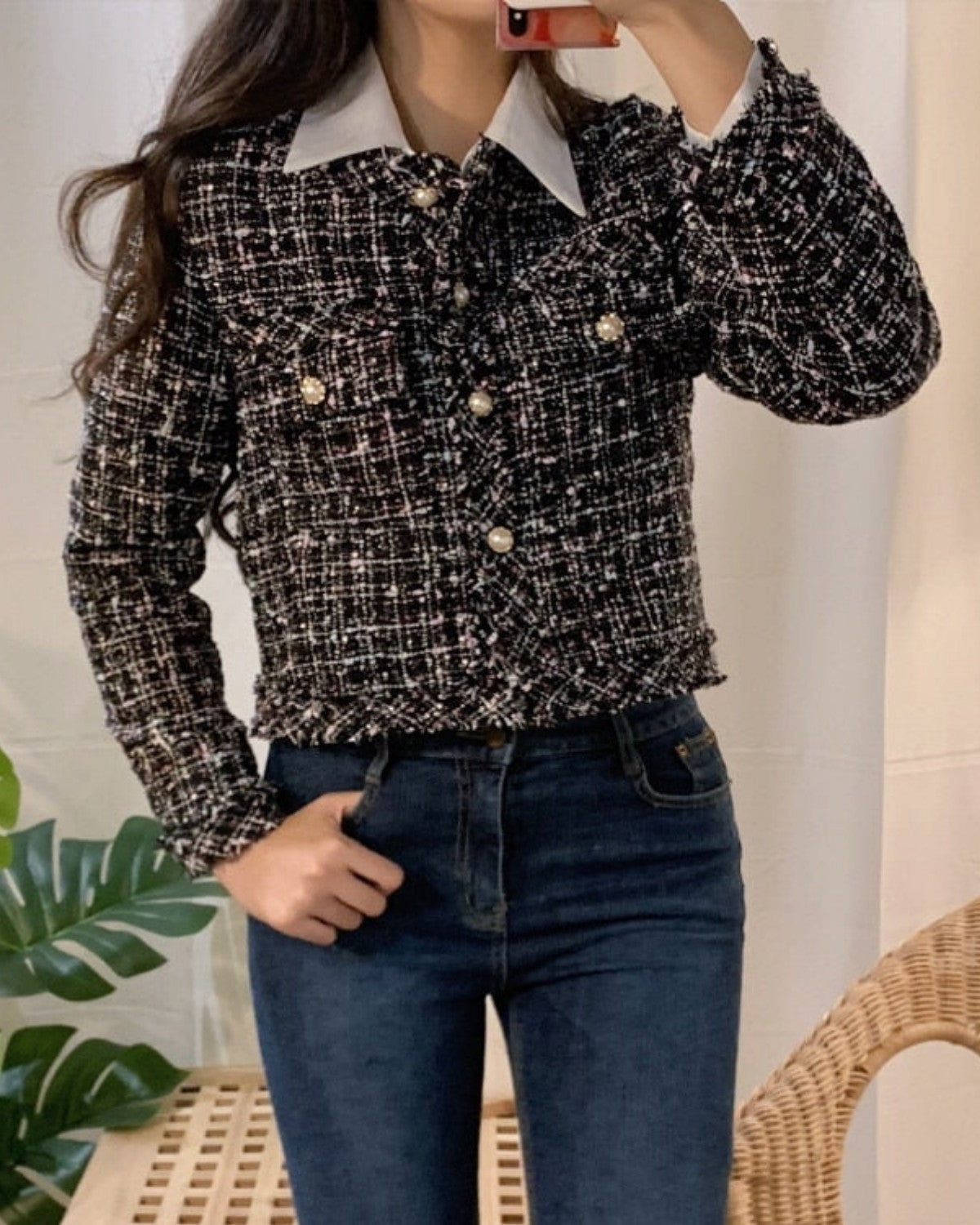 Patricia | Veste Tweed Boutonnée Élégante pour Femme, Style Intemporel