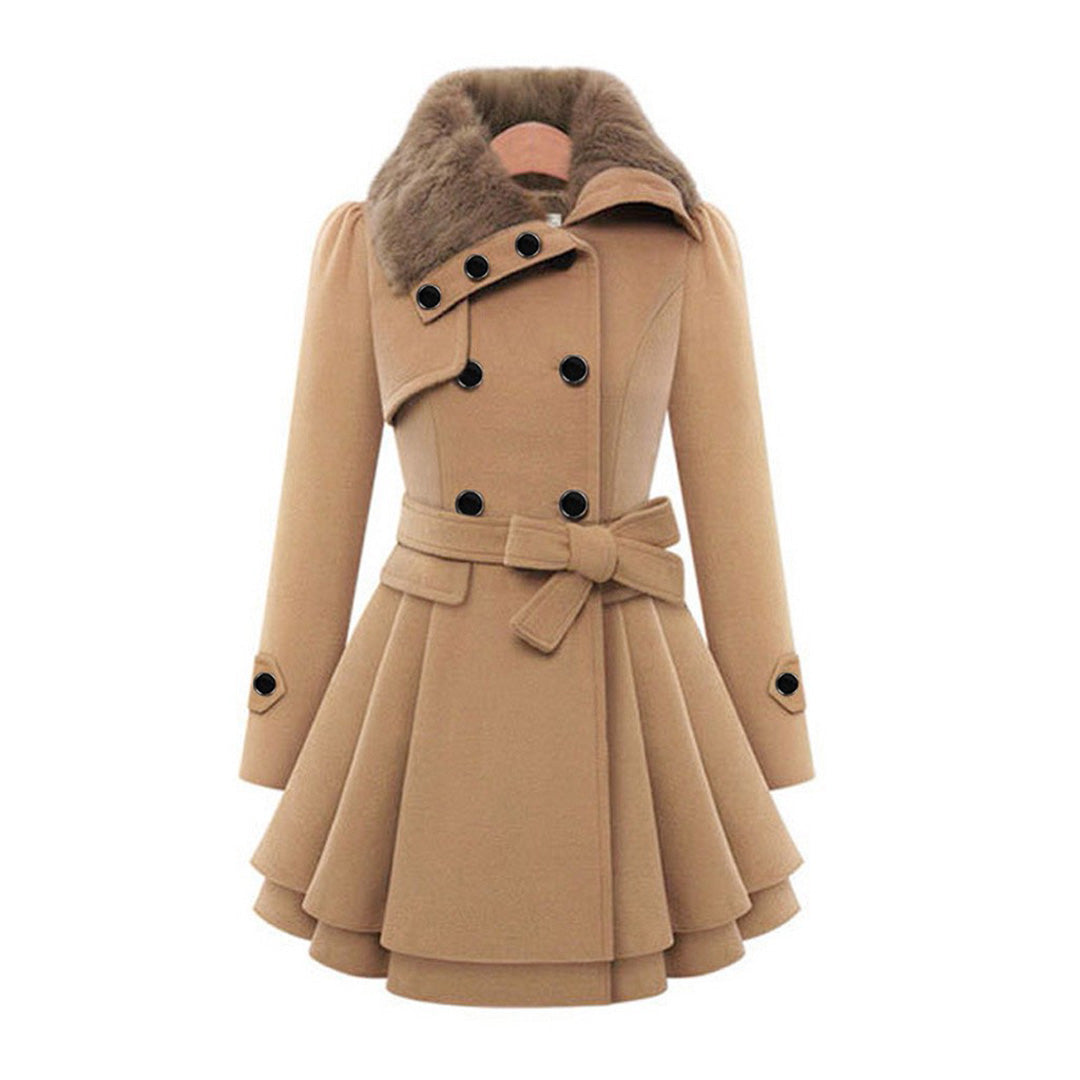 Louise | Manteau Femme Chic Doublé Polaire avec Col en Fausse Fourrure