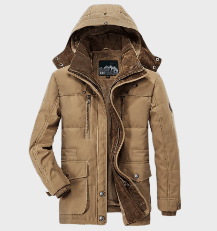 Isaac | Parka Homme Hiver Moderne à Capuche | Veste Chaude Doublée Polaire
