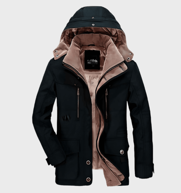Isaac | Parka Homme Hiver Moderne à Capuche | Veste Chaude Doublée Polaire