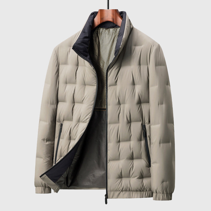 Veste matelassée légère pour homme avec col montant — style polyvalent pour automne et printemps