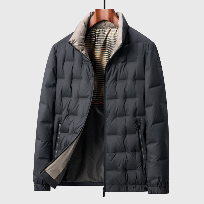 Veste matelassée légère pour homme avec col montant — style polyvalent pour automne et printemps