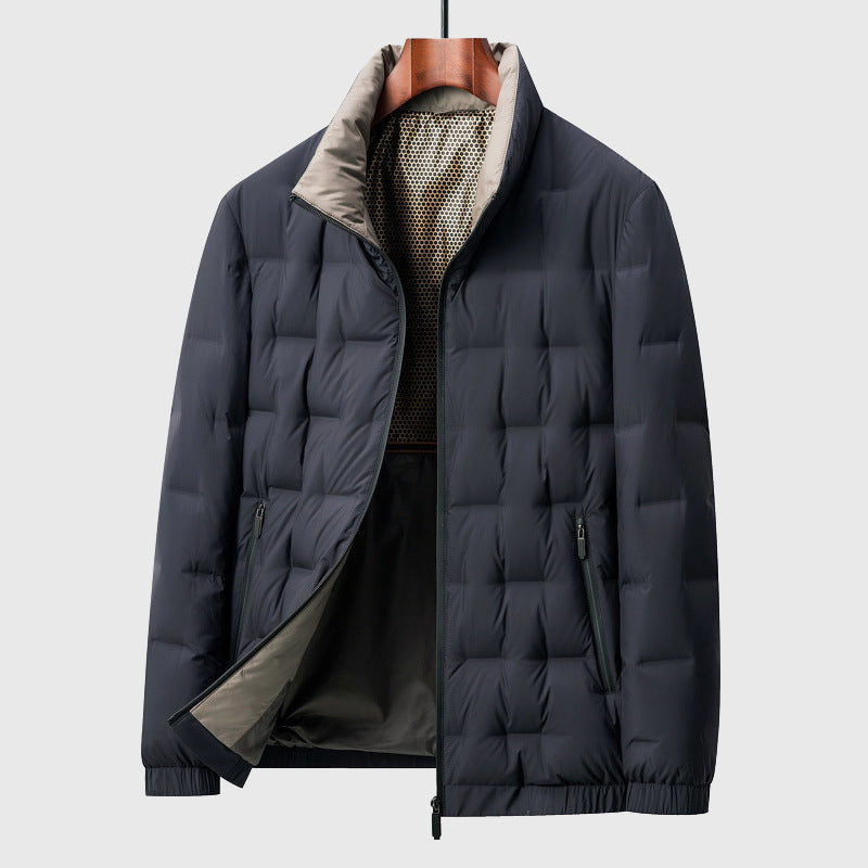 Veste matelassée légère pour homme avec col montant — style polyvalent pour automne et printemps