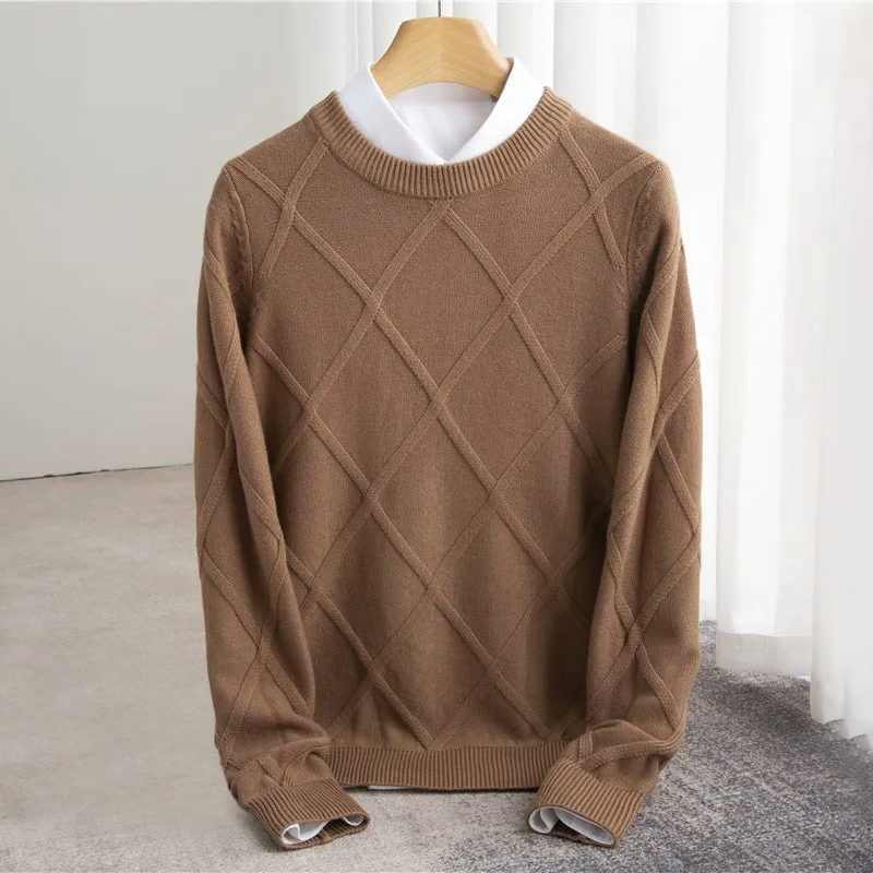 Pull en cachemire structuré pour homme — élégance et confort premium