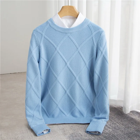 Pull en cachemire structuré pour homme — élégance et confort premium
