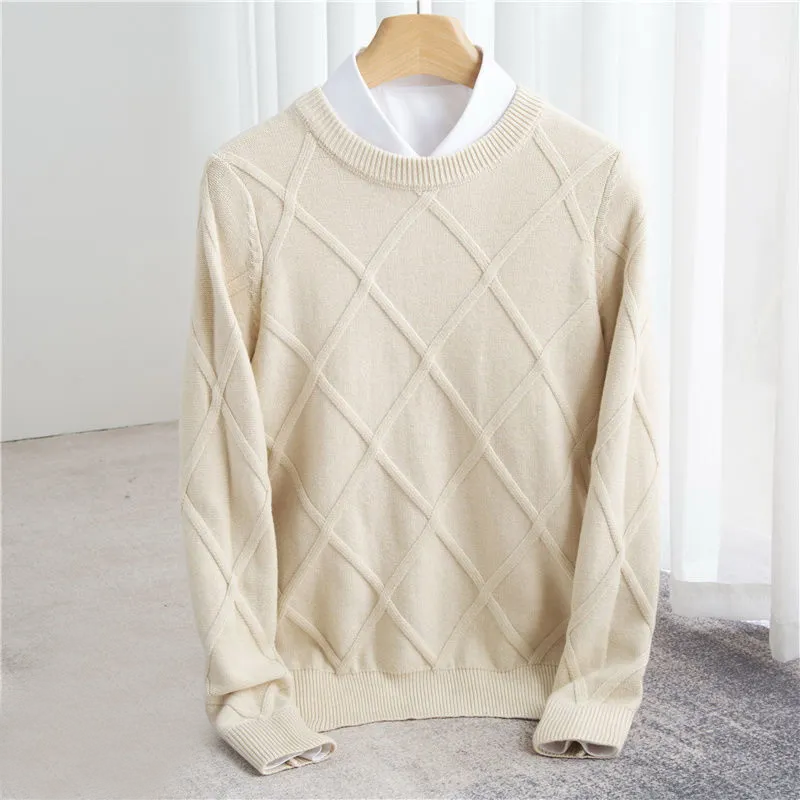 Pull en cachemire structuré pour homme — élégance et confort premium