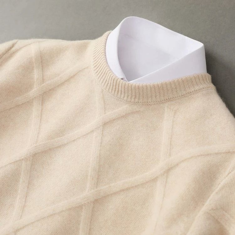 Pull en cachemire structuré pour homme — élégance et confort premium