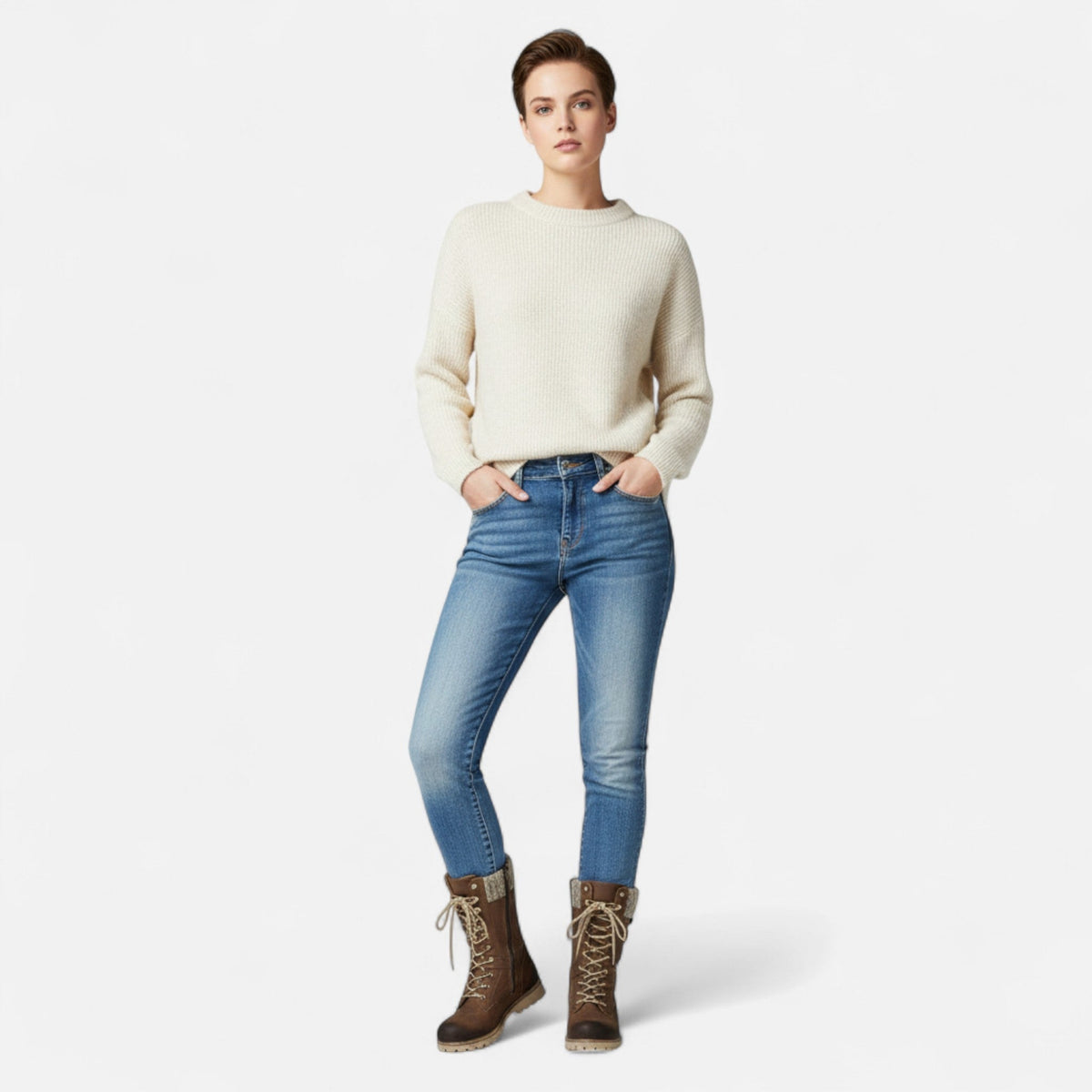 Bottines Femme Robustes à Lacets avec Intérieur Chaud — Confortables, Stylées & Stables