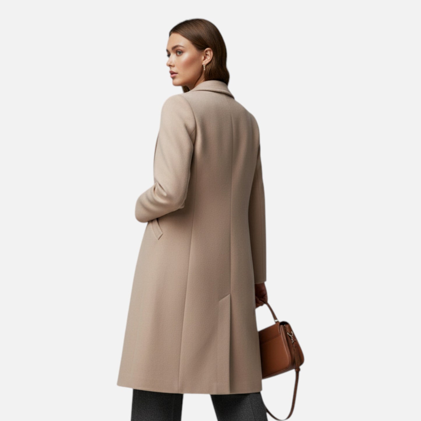 Winter Overcoat Femme | Manteau Long Élégant à Col à Revers | Chaleur & Sophistication d’Hiver