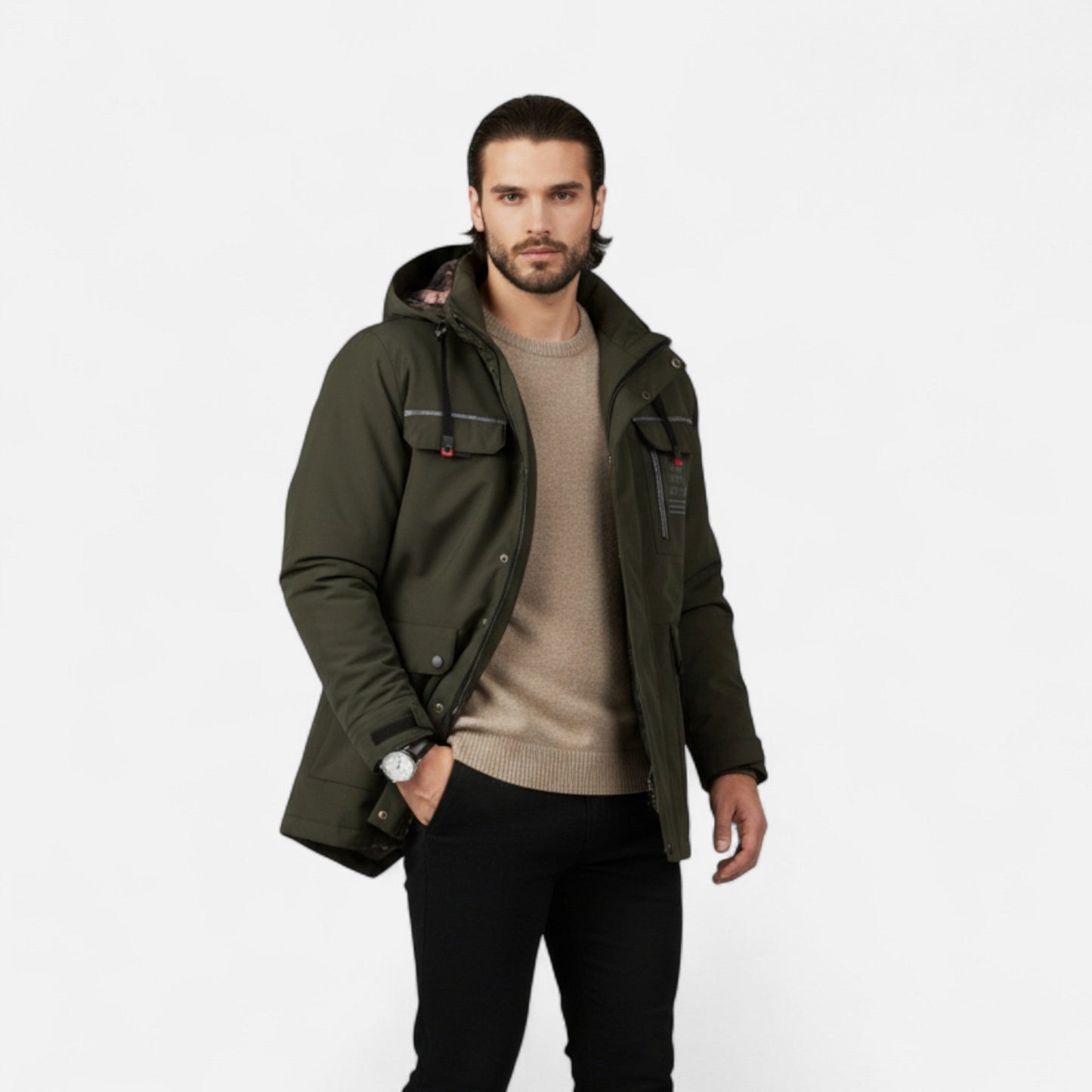 Hooded Windbreaker Homme | Veste Coupe-Vent Légère | Style Décontracté & Protection Élégante