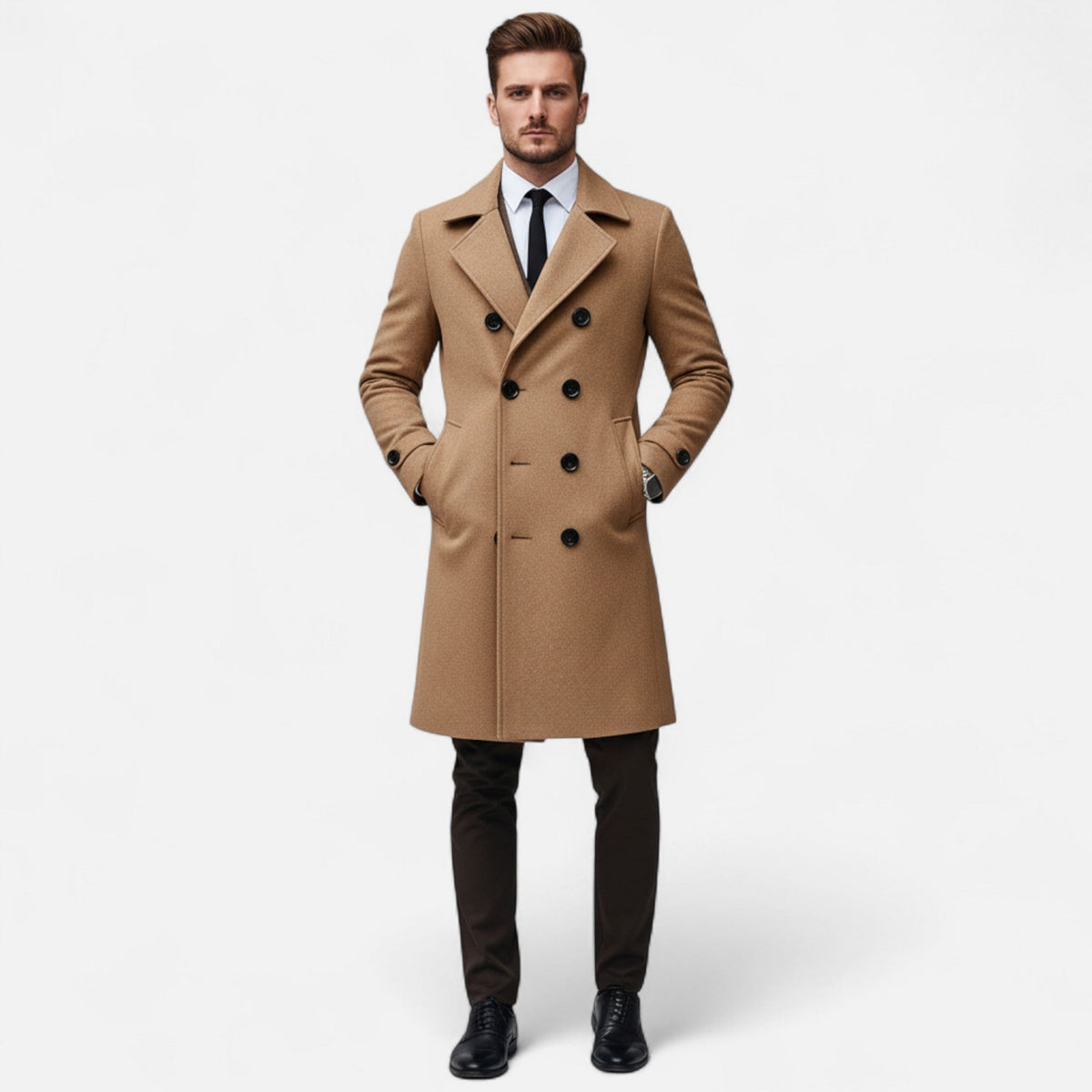 Manteau Homme Structuré à Revers Classique – Élégant, Confortable & Polyvalent