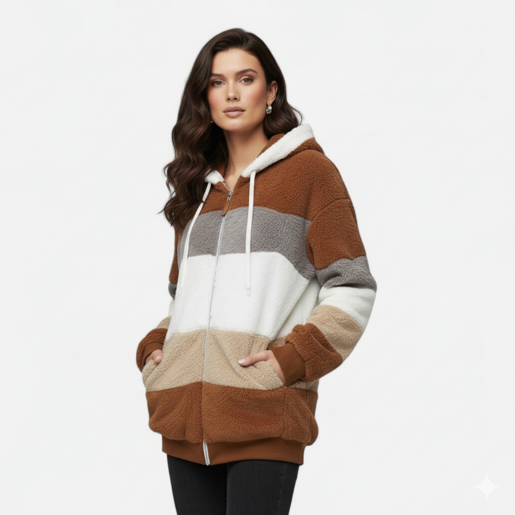 Oversized Hooded Jacket Femme | Veste Chaude Automne Hiver | Élégance Décontractée & Confort Douillet
