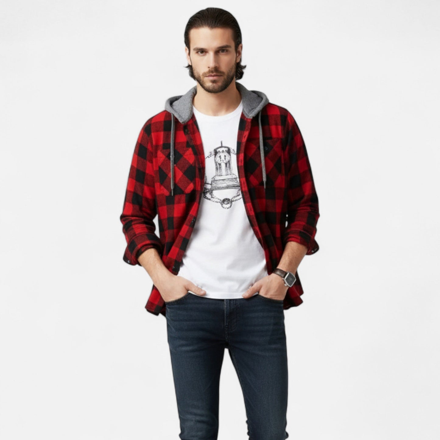 Button-Up Hooded Sweater Homme | Pull à Capuche Boutonné | Élégance Décontractée & Chaleur Intemporelle