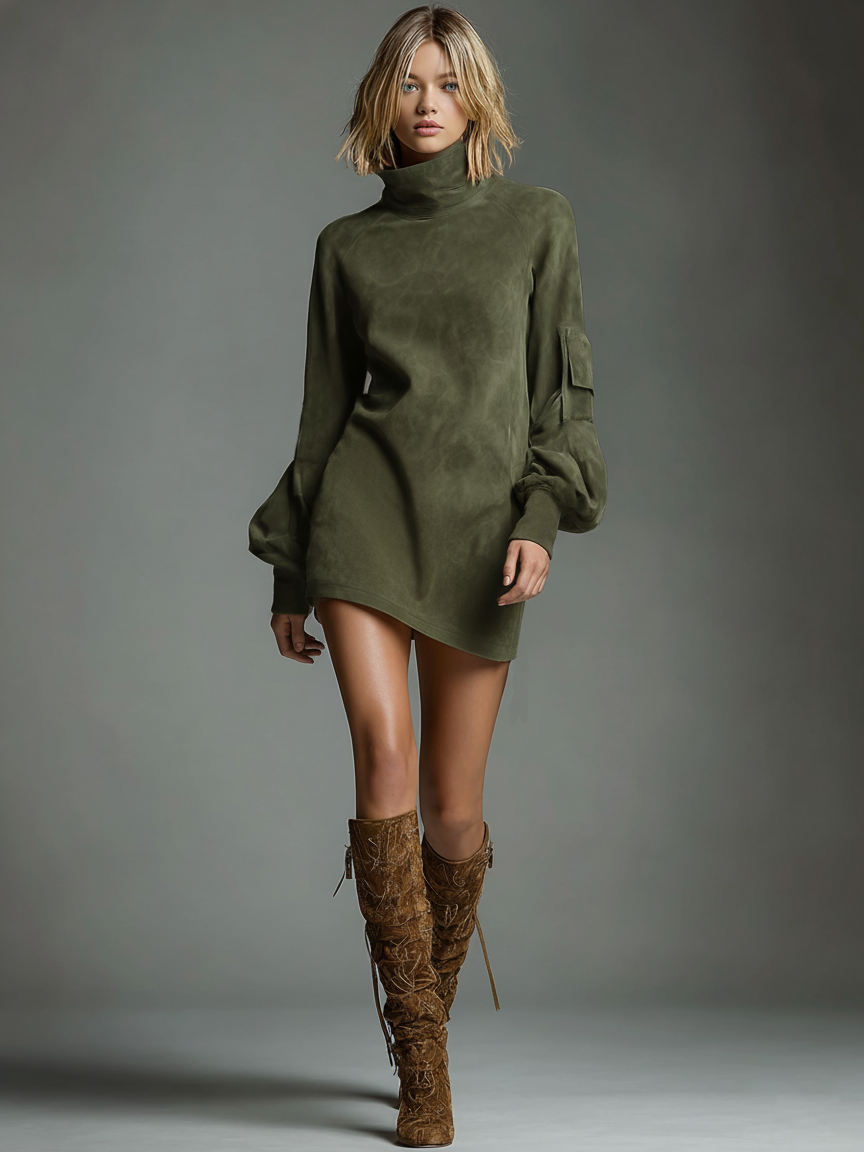 Robe Mini Col Montant Femme | Élégance Moderne et Confort Premium