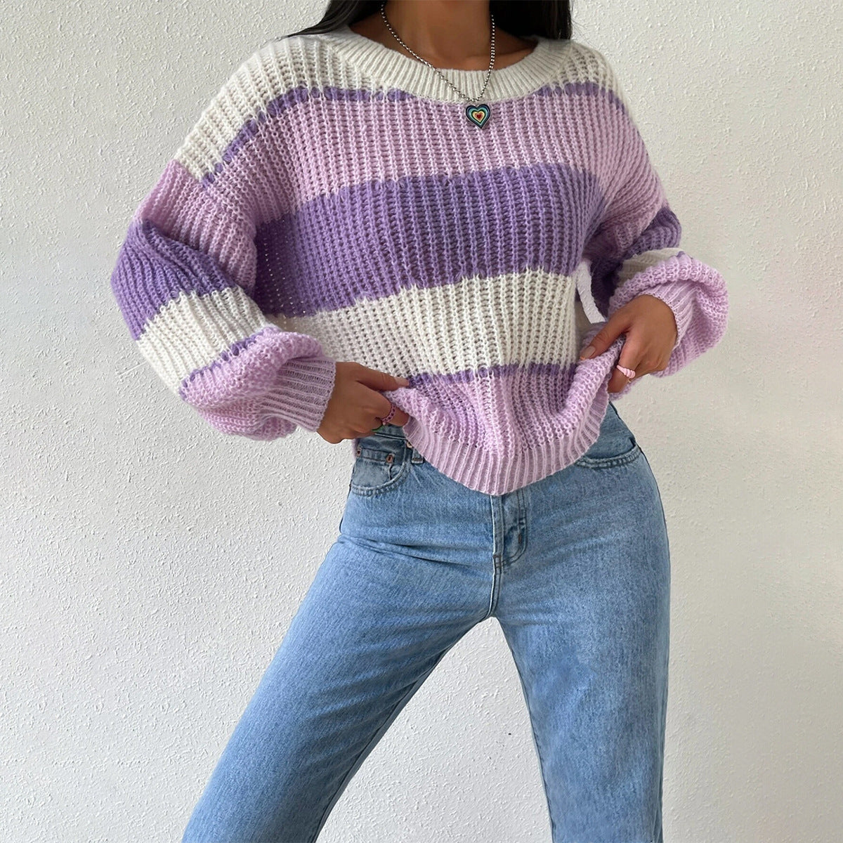 Striped Comfort Sweater Femme | Pullover Rayé Douillet et Élégant