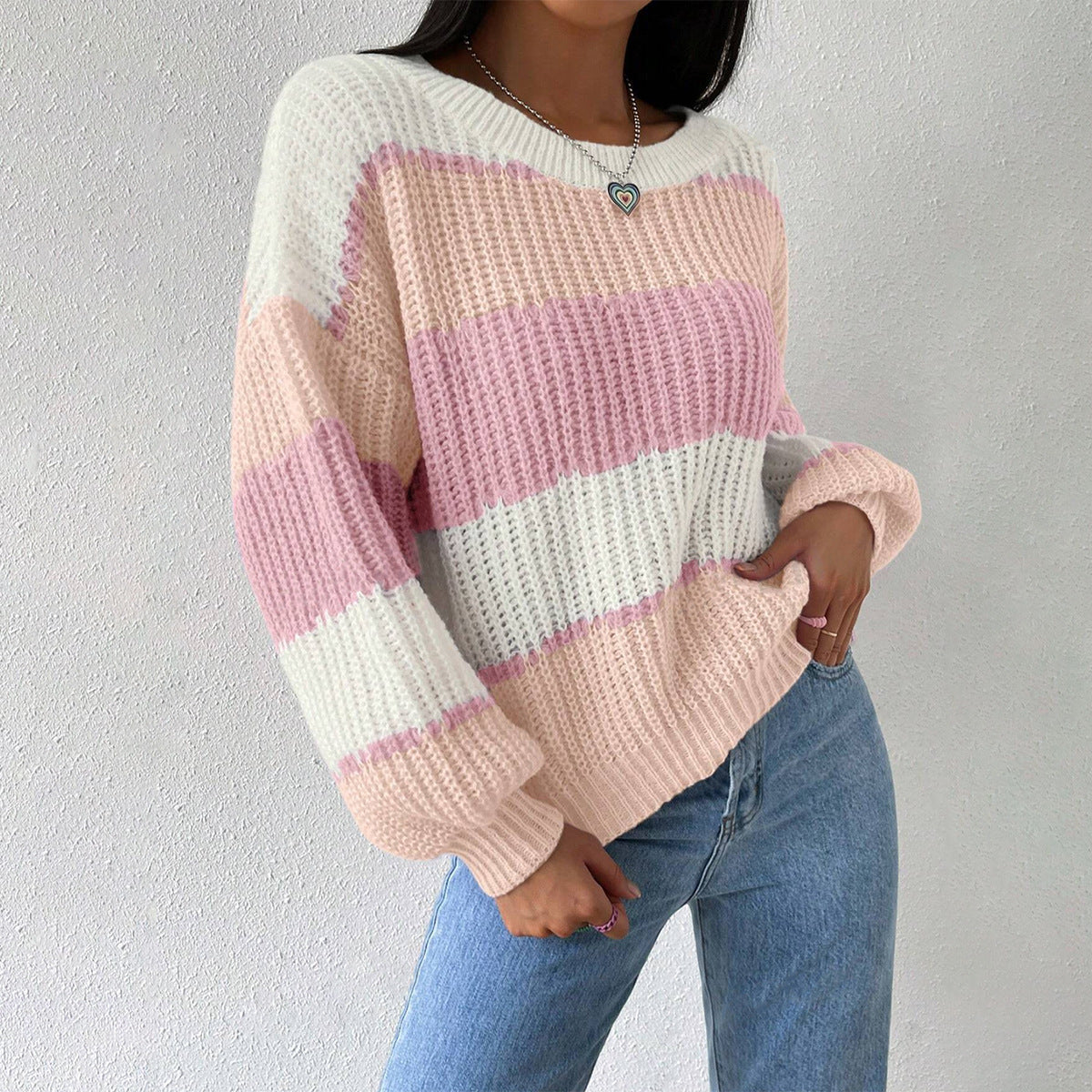 Striped Comfort Sweater Femme | Pullover Rayé Douillet et Élégant