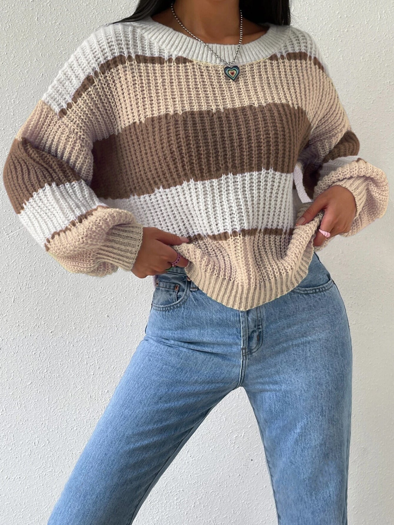 Striped Comfort Sweater Femme | Pullover Rayé Douillet et Élégant