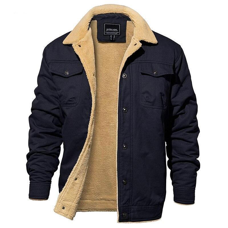 Veste Homme | Col Revers & Zip | Molleton Sherpa Doublée – Coupe Mi-Saison