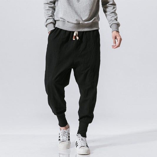 Angevin | Pantalon Jogger Homme Harem Fit Taille Élastique à Cordon, Style Baggy Moderne